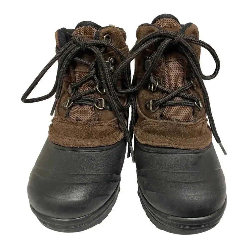 DONNER MOUNTAIN Boy's Thermolite Black Brown Suede Leather Boots 2